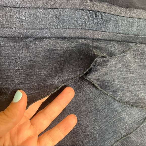 Adrianna Papell Blue Layered V Neck Cocktail Dress New with tags Size 8 - Picture 5 of 8